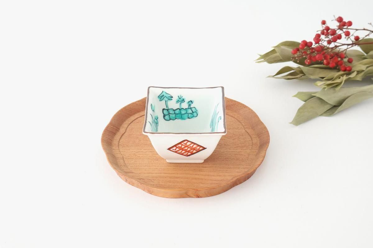 Small Square Bowl Green Landscape Pattern | Kobachi Arita Ware