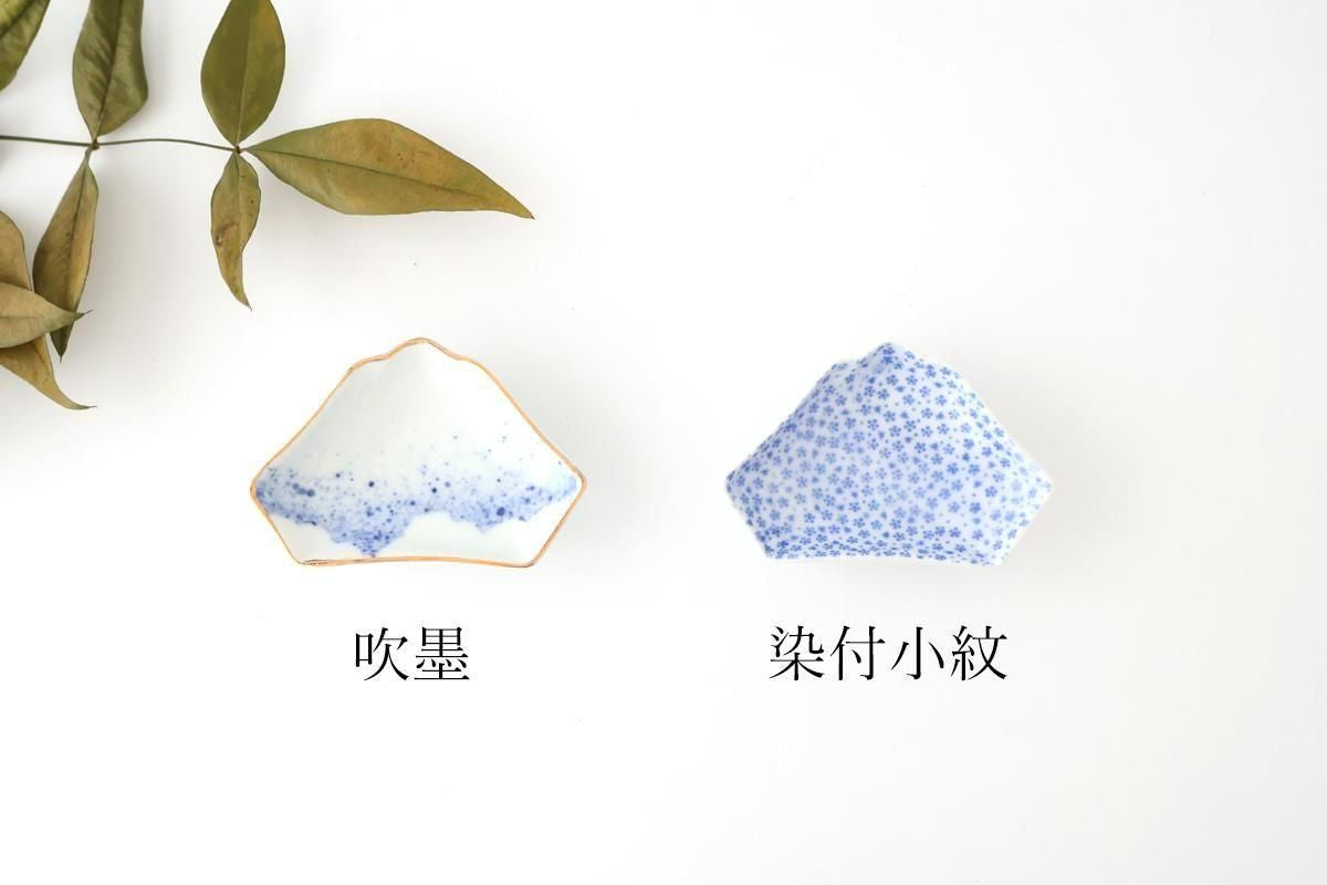Mount Fuji-shaped Sauce Plate Blue Komon | Arita Ware
