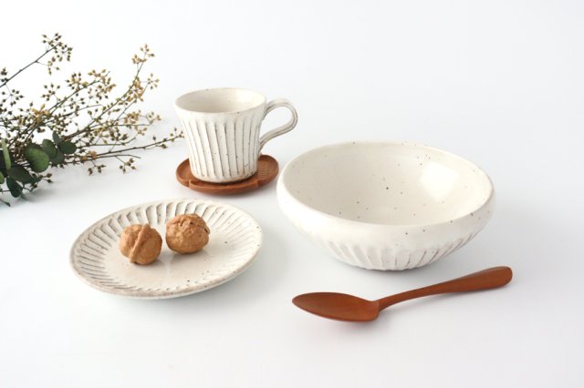 Large Bowl Shinogi White | Serving Bowl Mino Ware-Detail13