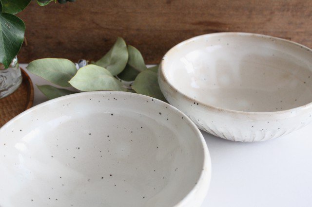 Large Bowl Shinogi White | Serving Bowl Mino Ware-Detail5