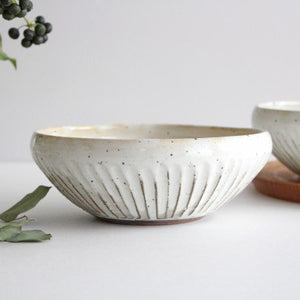 Large Bowl Shinogi White | Serving Bowl Mino Ware-Detail7