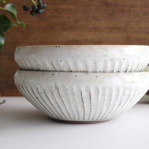 Large Bowl Shinogi White | Serving Bowl Mino Ware-Detail9