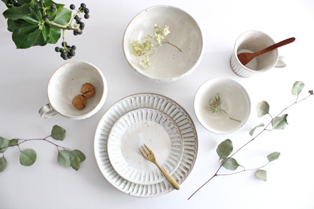 Rice Bowl Linecarved White| Mino Ware