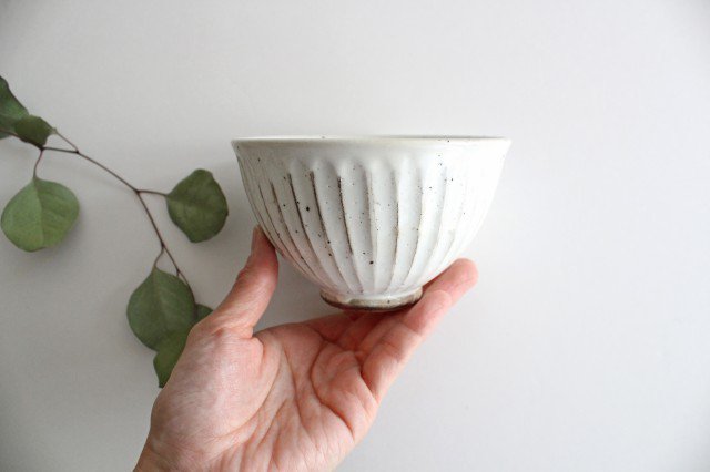 Rice Bowl Linecarved White| Mino Ware