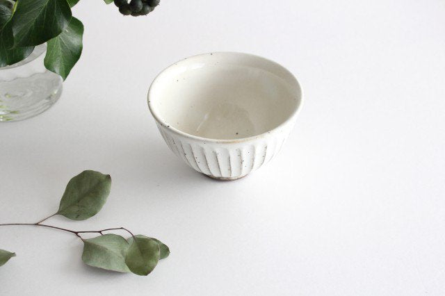 Rice Bowl Linecarved White| Mino Ware