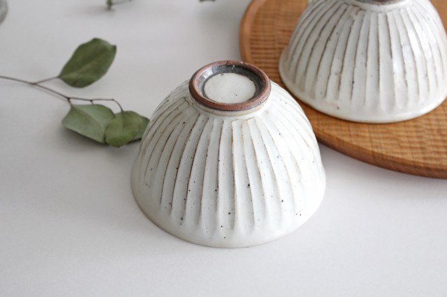 Rice Bowl Linecarved White| Mino Ware