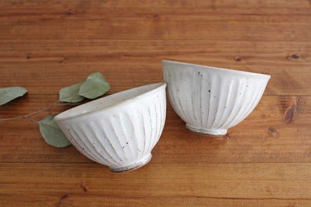 Rice Bowl Linecarved White| Mino Ware