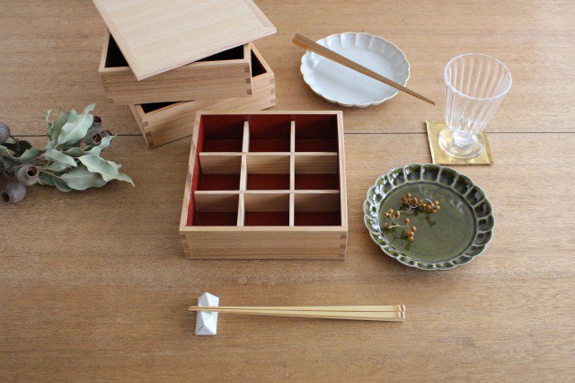 Matsuya Lacquerware Store Dividers for Jubako (Nine Cuts) Bento Box Unpainted Ash