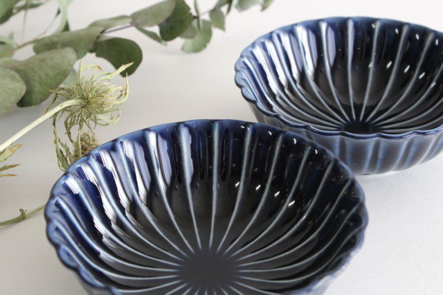 Giyaman Small Bowl Blue 12cm/4.7in | Kobachi Mino Ware