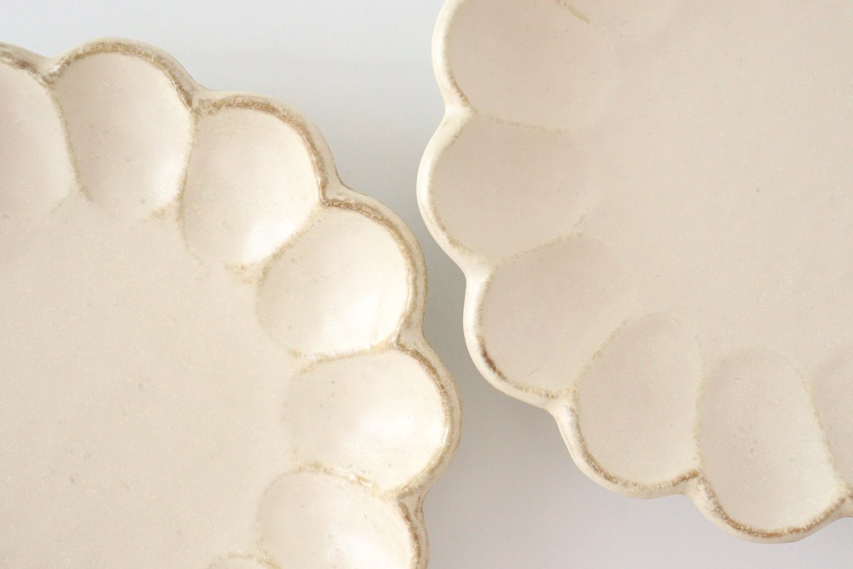 Chrysanthemum Shape Plate White 21cm/8.3in | Mino Ware