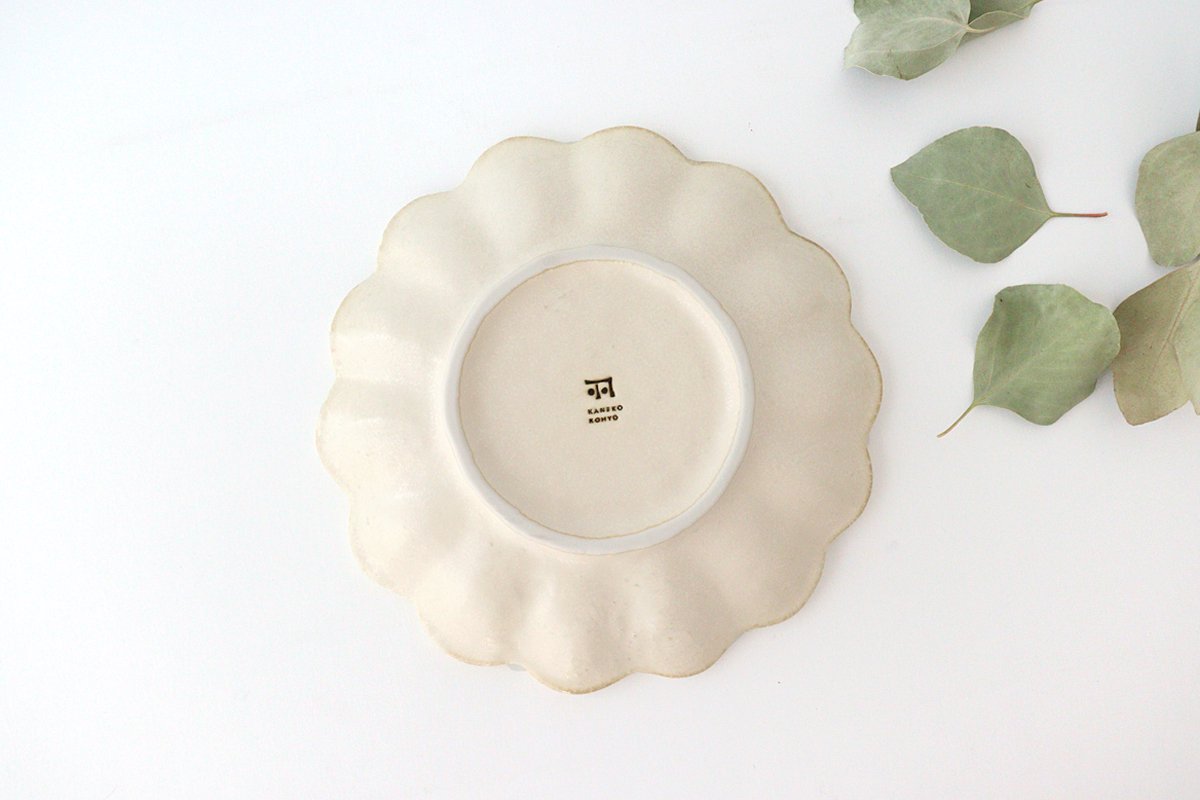 Chrysanthemum Shape Plate White 21cm/8.3in | Mino Ware