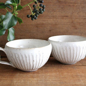 Soup Cup White Shaved | Mino Ware-Detail7