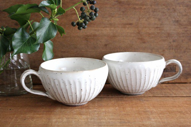 Soup Cup White Shaved | Mino Ware-Detail7
