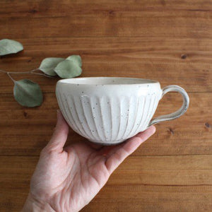 Soup Cup White Shaved | Mino Ware-Detail9