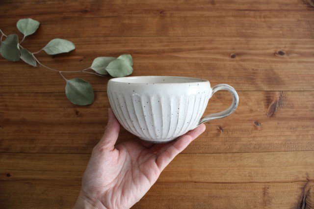 Soup Cup White Shaved | Mino Ware-Detail9