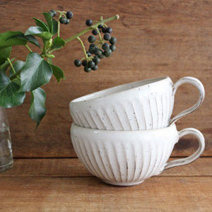 Soup Cup White Shaved | Mino Ware-Detail10