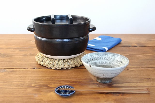 Nakagawa Masashichi Shoten Donabe black 3cups | Japanese Clay Pot
