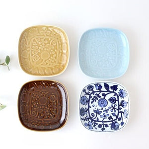 Square Plate Fower Parade Small | Sushi Plate Hasami Ware-Detail12
