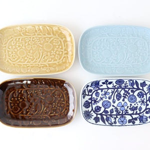 Rectangle Plate Fower Parade | Sushi Plate Hasami Ware-Detail9