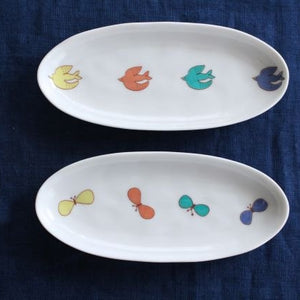 Harekutani Oval Plate Bird L | Kutani Ware-Detail13
