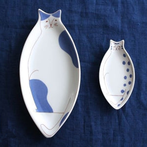 Harekutani Cat Plate Blue | Kutani Ware-Detail12