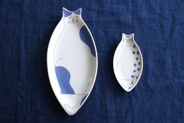 Harekutani Cat Plate Blue | Kutani Ware-Detail12