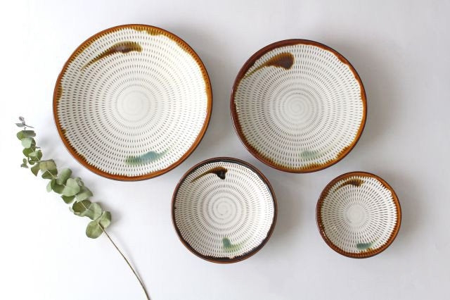 Brown-rimmed Round Plate Tobikanna 15cm/5.9in | Koishiwara Ware-Detail14
