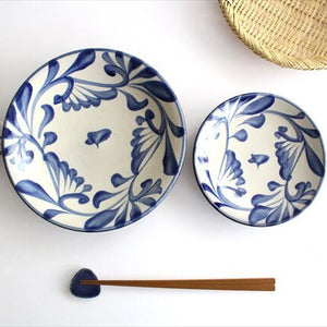 Toshin Kiln Round Plate Blue Arabesque 15cm/5.9in | Tsuboya Ware Yachimun-Detail13