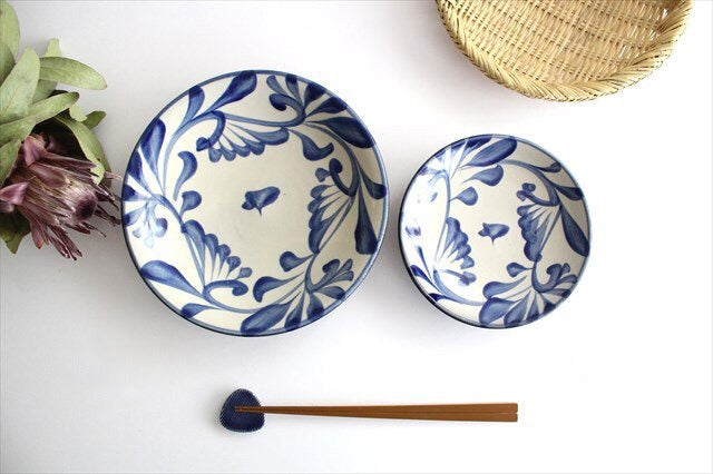 Toshin Kiln Round Plate Blue Arabesque 15cm/5.9in | Tsuboya Ware Yachimun-Detail13