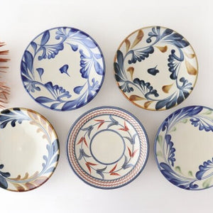 Toshin Kiln Round Plate Deigo Arabesque 21cm/8.3in | Tsuboya Ware  Yachimun-Detail12