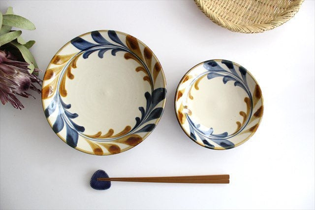 Toshin Kiln Round Plate Deigo Arabesque 21cm/8.3in | Tsuboya Ware  Yachimun-Detail13