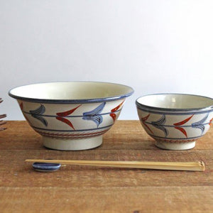 Toshin Kiln Soup Bowl Red Bougainvillea | Tsuboya Ware Yachimun-Detail13