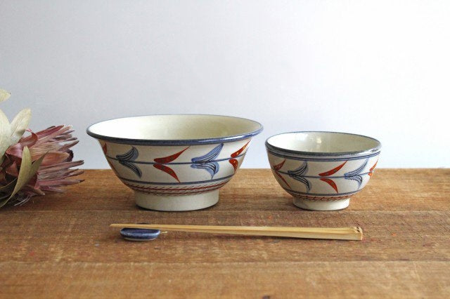 Toshin Kiln Soup Bowl Red Bougainvillea | Tsuboya Ware Yachimun-Detail13