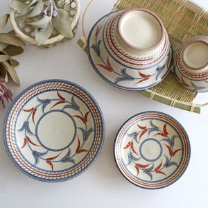 Toshin Kiln Soup Bowl Red Bougainvillea | Tsuboya Ware Yachimun-Detail14