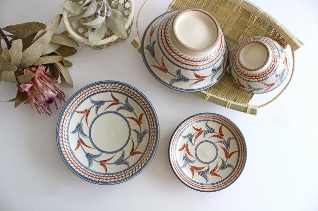 Toshin Kiln Soup Bowl Red Bougainvillea | Tsuboya Ware Yachimun-Detail14