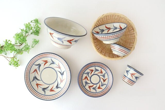 Toshin Kiln Soba Choko Red Bougainvillea Small | Free Cup Tsuboya Ware Yachimun-Detail14