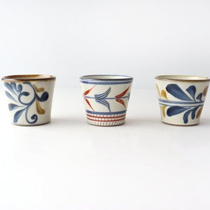 Toshin Kiln Soba Choko Blue and Brown Arabesque Small | Free Cup Tsuboya Ware Yachimun-Detail13