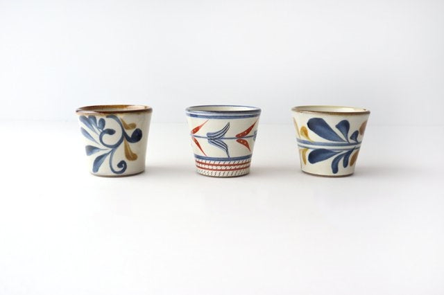 Toshin Kiln Soba Choko Blue and Brown Arabesque Small | Free Cup Tsuboya Ware Yachimun-Detail13