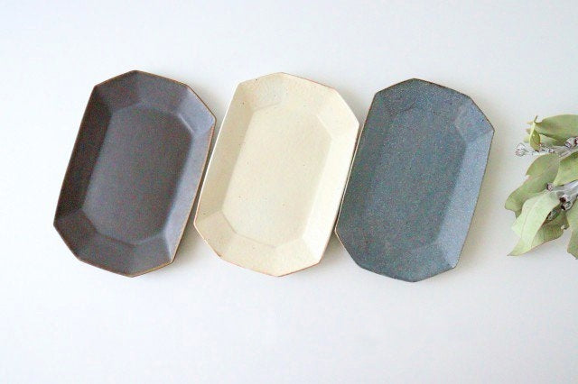 Furutani Seitosho Octagonal Rectangle Plate Small Gray | Sushi Plate-Detail12