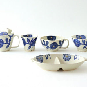 Japanese Cup Blue Dahlia | Yunomi Hasami Ware-Detail14