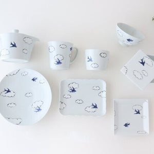 Square plate porcelain cloud swallow Arita ware-Detail12