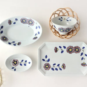 Octagonal long plate, flower crest, porcelain, Arita ware-Detail12