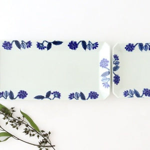Rectangle Plate Blue Flower | Sushi Plate Hasami Ware-Detail13