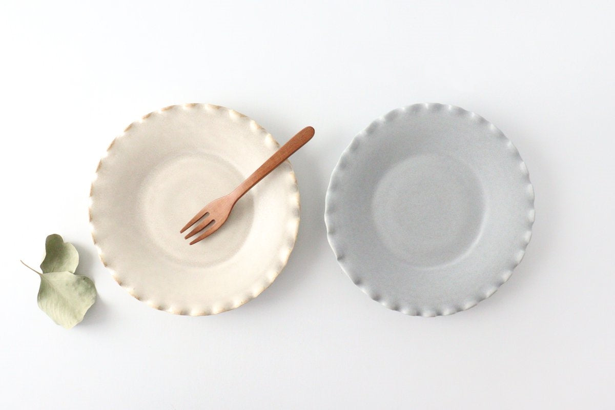 VENT Cake Plate White 18cm/7.1in | Mino Ware-Detail13