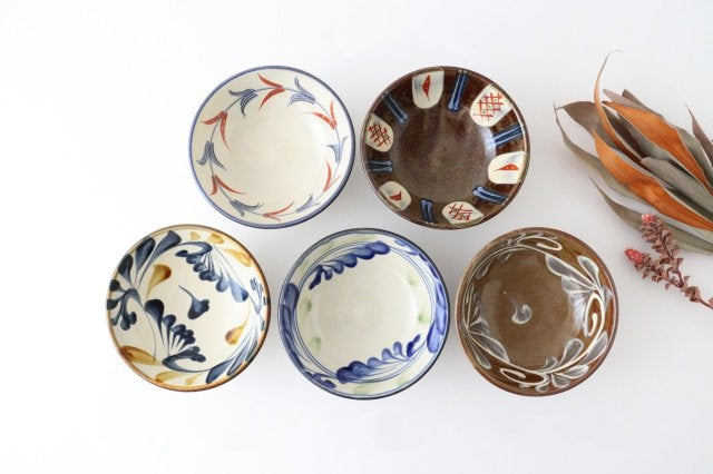 Toshin Kiln Round Bowl Red-painted  15cm/5.9in | Tsuboya Ware Yachimun-Detail12