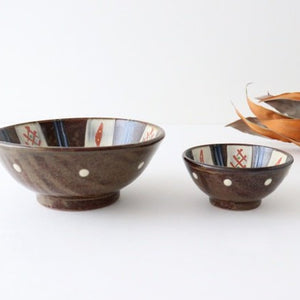 Toshin Kiln Round Bowl Red-painted  15cm/5.9in | Tsuboya Ware Yachimun-Detail13