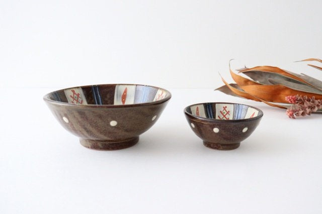 Toshin Kiln Round Bowl Red-painted  15cm/5.9in | Tsuboya Ware Yachimun-Detail13