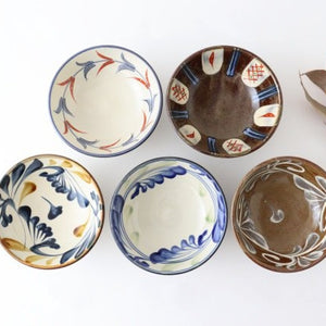 Toshin Kiln Round Bowl Slip-trailing 15cm/5.9in | Tsuboya Ware Yachimun-Detail12