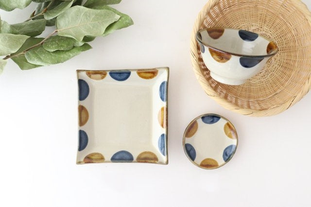 Toshin Kiln Rice Bowl Blue&Brown Dot | Tsuboya Ware  Yachimun-Detail13