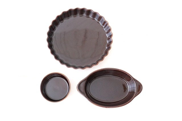 Kosen Kiln Quiche Plate Margaret Brown Small | Banko Ware